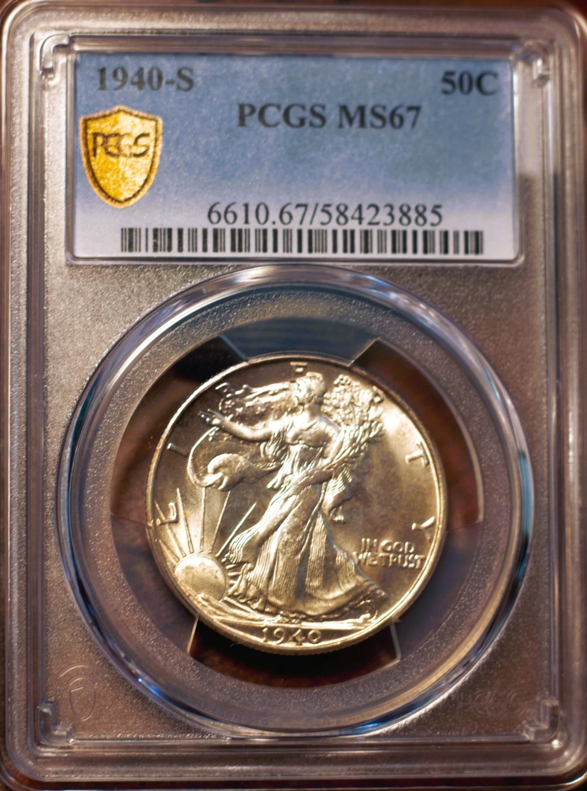 1940-S 50c Walking Liberty Half Dollar PCGS MS67