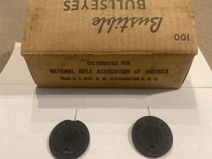 Vintage NRA Bustible Bullseye box with targets Winchester type