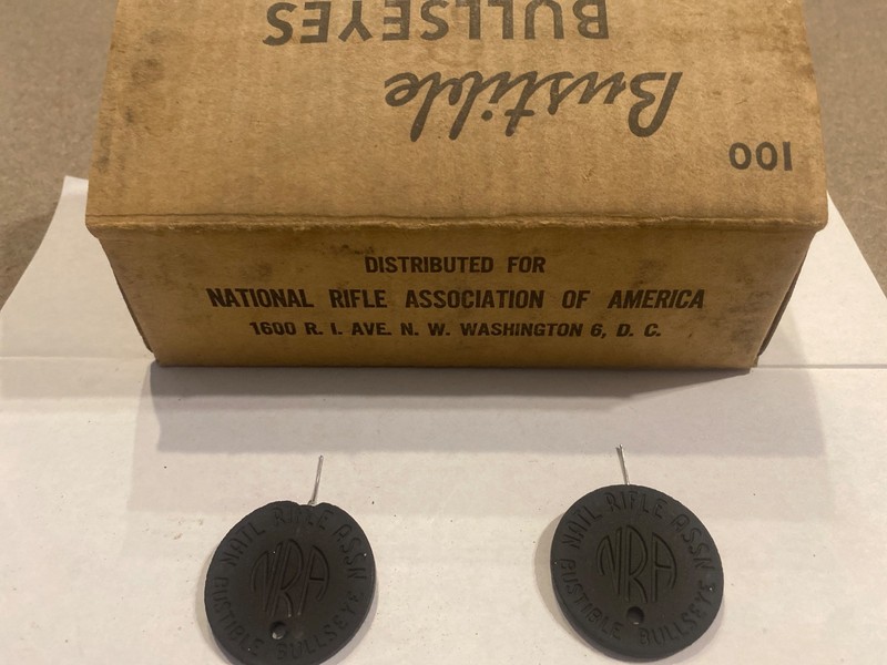 Vintage NRA Bustible Bullseye box with targets Winchester type