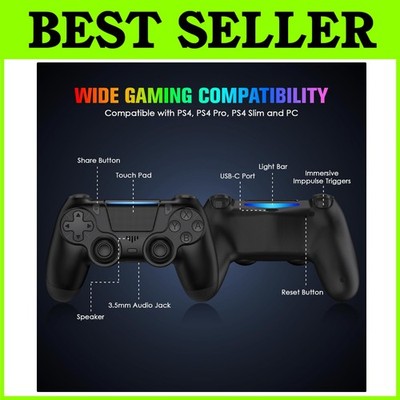 Gaming Bundle: 2 Pack PS4 Controllers + Charger