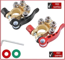 Battery Terminal Clamp Connectors, 2 Pcs 4 Way Quick Release Disconnect Car Batt