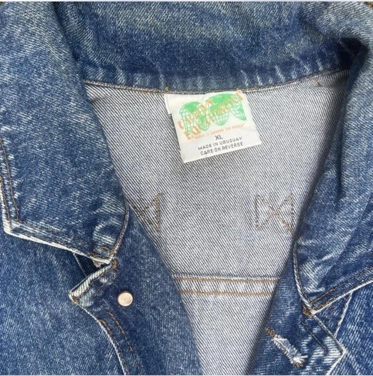 Vintage 1988 Atlantic Records Denim Trucker Jacket Xl - product detail image 3