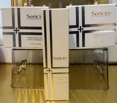 Sericin+ Silk Inspired Skincare Set Cleanser, Moisturizing & Night Cream 