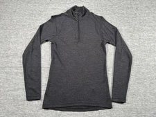 Smartwool Merino 250 Base Layer Mens Small Grey 1/4 Zip Pullover Slim Fit