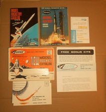 Pair of ESTES MODEL ROCKET Catalogs + Original Mailer Envelope, Club Card & More