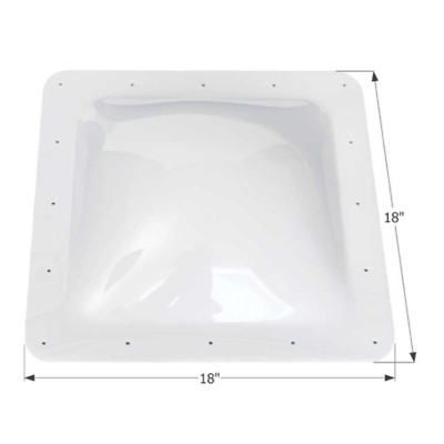 Icon 01817 RV Skylight Square 18'' x 18'' Flange Polycarbonate White SL1414W