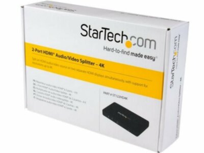 StarTech.com 4K 2 Anschlüsse Video/Audio 1 x 2 HDMI-Splitter mit massivem Aluminiumgehäuse