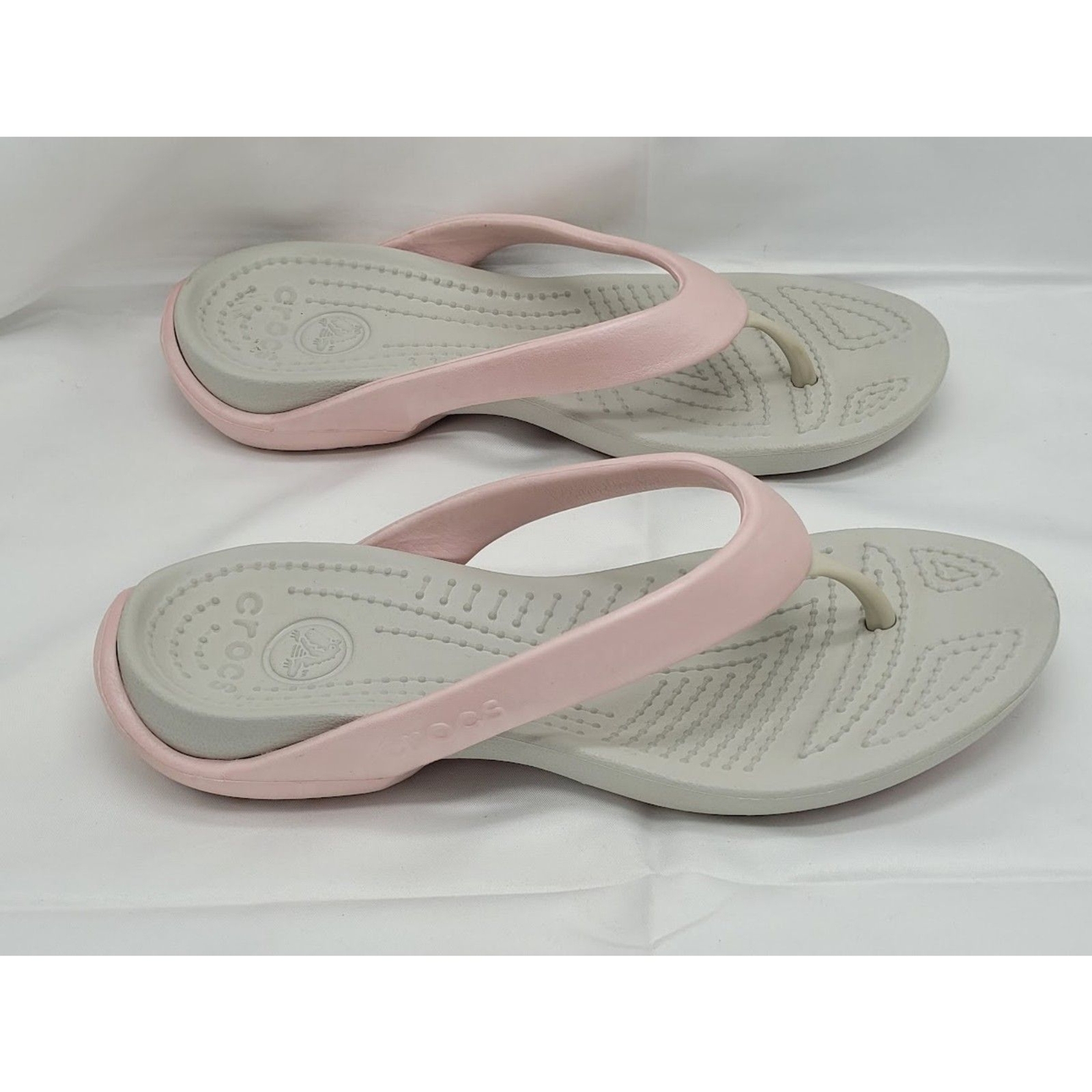 Crocs Athens Flip Flop Sandals Women’s 8 Gray Pink Thong Slip On eBay