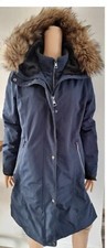 Next Elements Waterproof Navy Blue Women's Hooded Coat Size Uk 12 Rrp£145