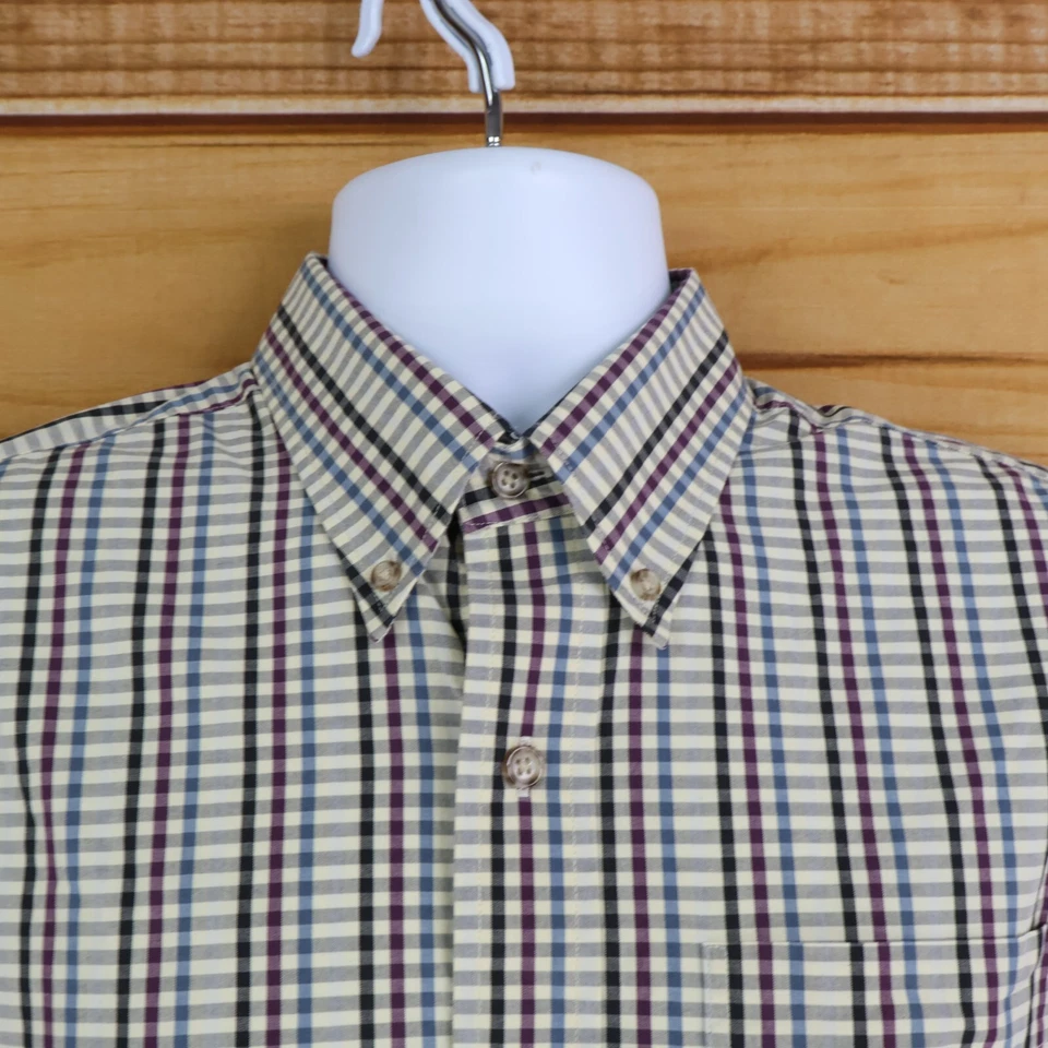 Cutter & Buck Dress Shirt Mens M Multicolor Check 100% Cotton Button Down Collar - Image 4 of 4