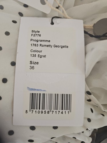 NEW Ganni Rometty ruffle dress white size FR 36 (S) georgette BNWT $275 - Picture 16 of 16
