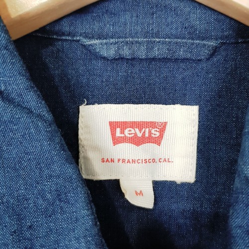 LEVI'S Mens Size M Blue Cotton Long Sleeve Shirt - Picture 4 of 10