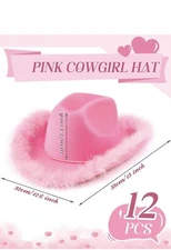 Cowgirl Hat with Fluffy Feathers Novelty Cowboy Hat Party Costume Accessories