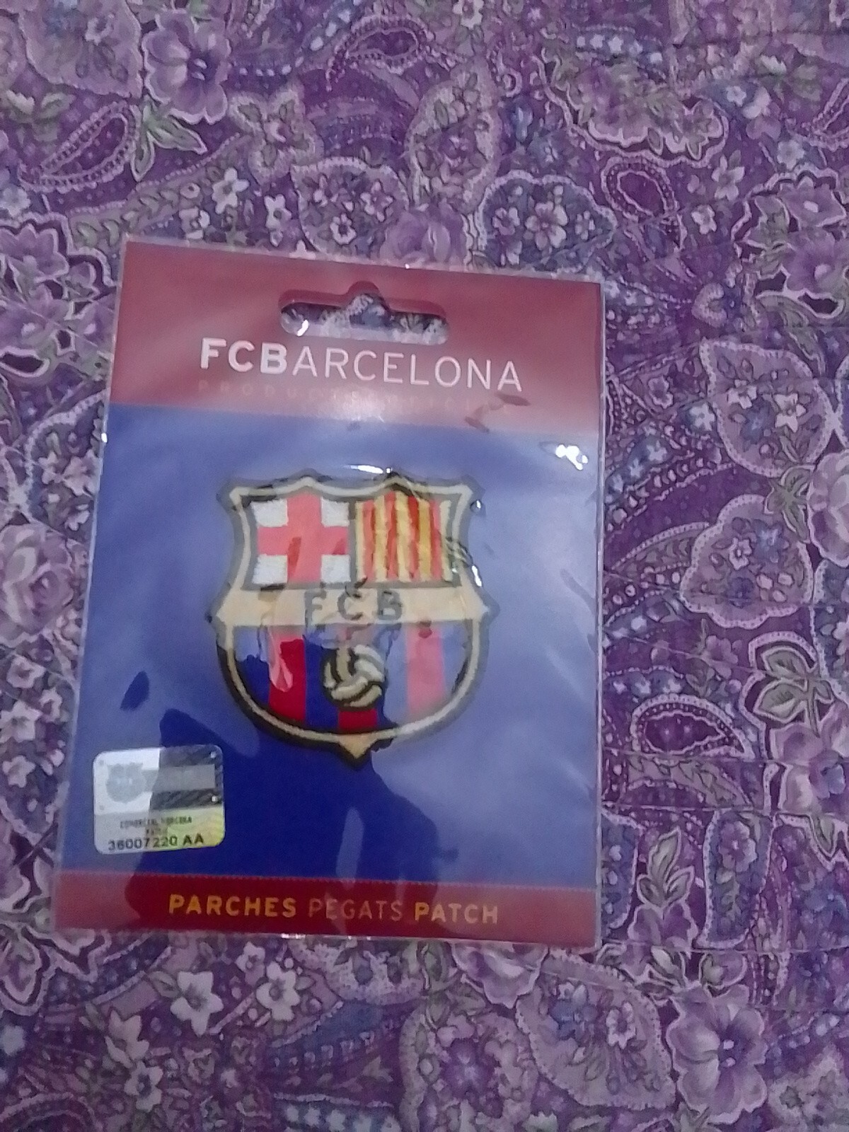 escudo futbol club Barcelona bordado de 4,5 cm ancho por 5 cm alto