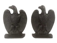 EAGLE BOOKENDS - Black Cast Metal - solid heavy pair weighs 6.5 lbs