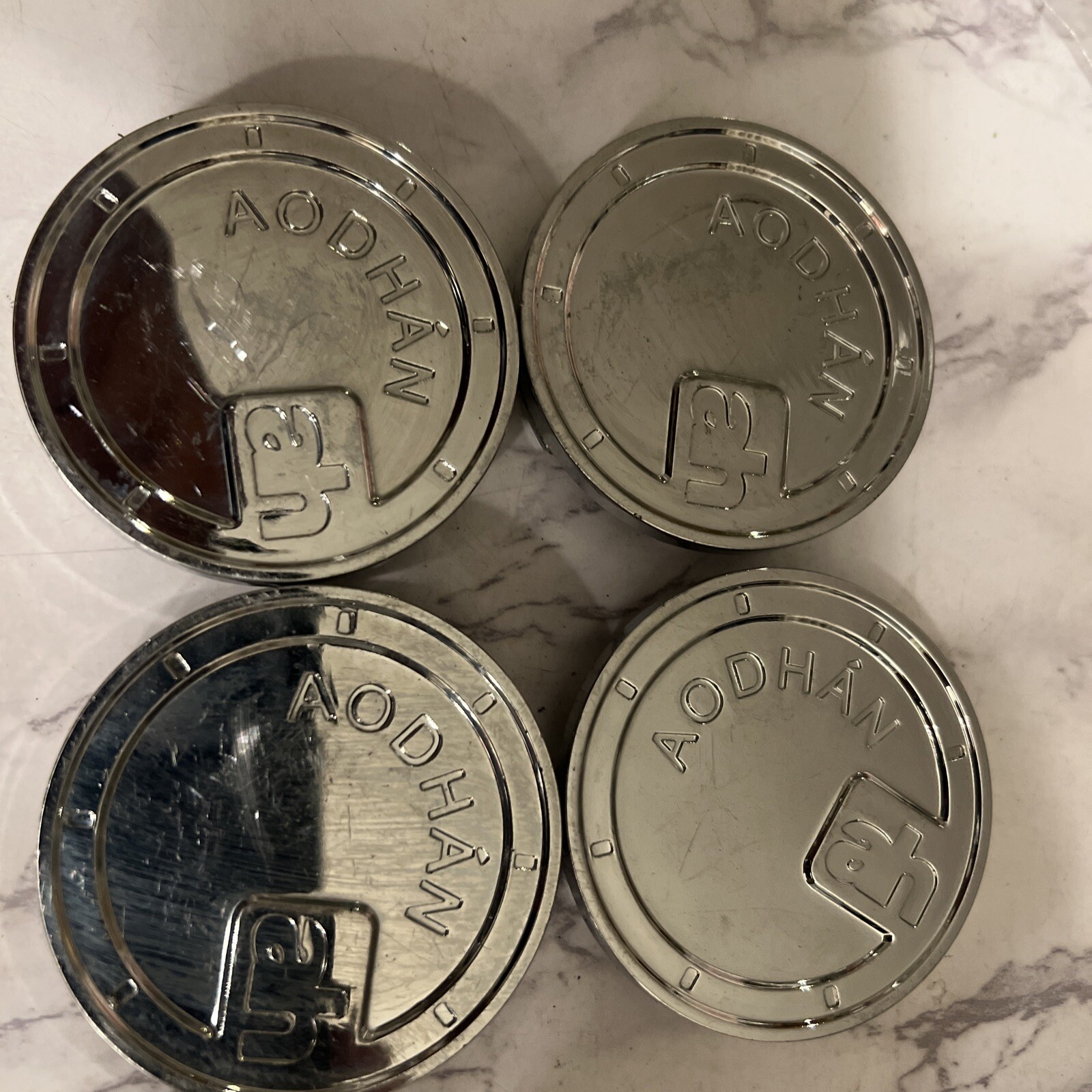 AODHAN AH Custom Wheels Chrome Wheel Rim Center Caps 2-3/8" Dia AH-2 (set of 4 )