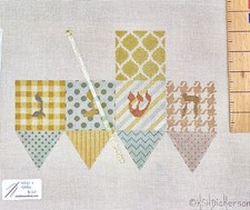 Handpainted Needlepoint canvas Kate Dickerson 3D Dreidel Rose Gold Silver Judaic