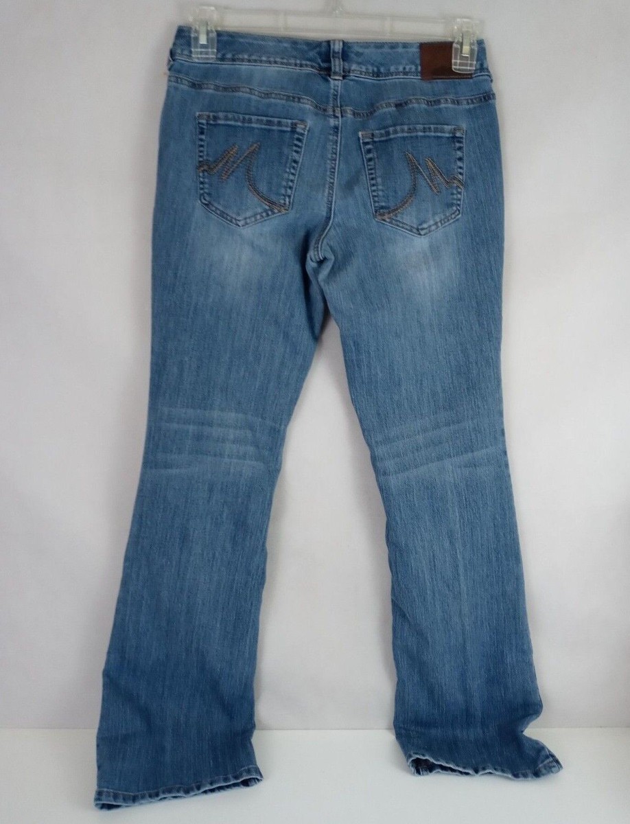 Maurices Distressed Whiskered Embroidered Bootcut Jeans Size 5/6 - Main Image