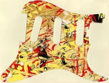 Stratocaster Strat  Pickguard Custom to fit Fender SSS11 Hole ELITE Abstract 1