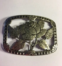 Vintage 2-1/2" Large Rose Brooch Pin Jewelry JES-59