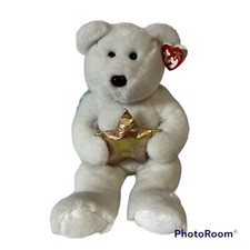 2005 Ty Beanie Babies Star The Angel Bear Blue Wings Gold Star Plush Toy