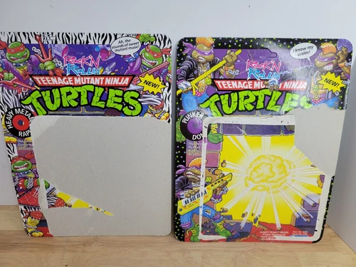 Vintage TMNT Rock'n Rollin' Punker Don Heavy Metal Raph uncut Card Back ONLY