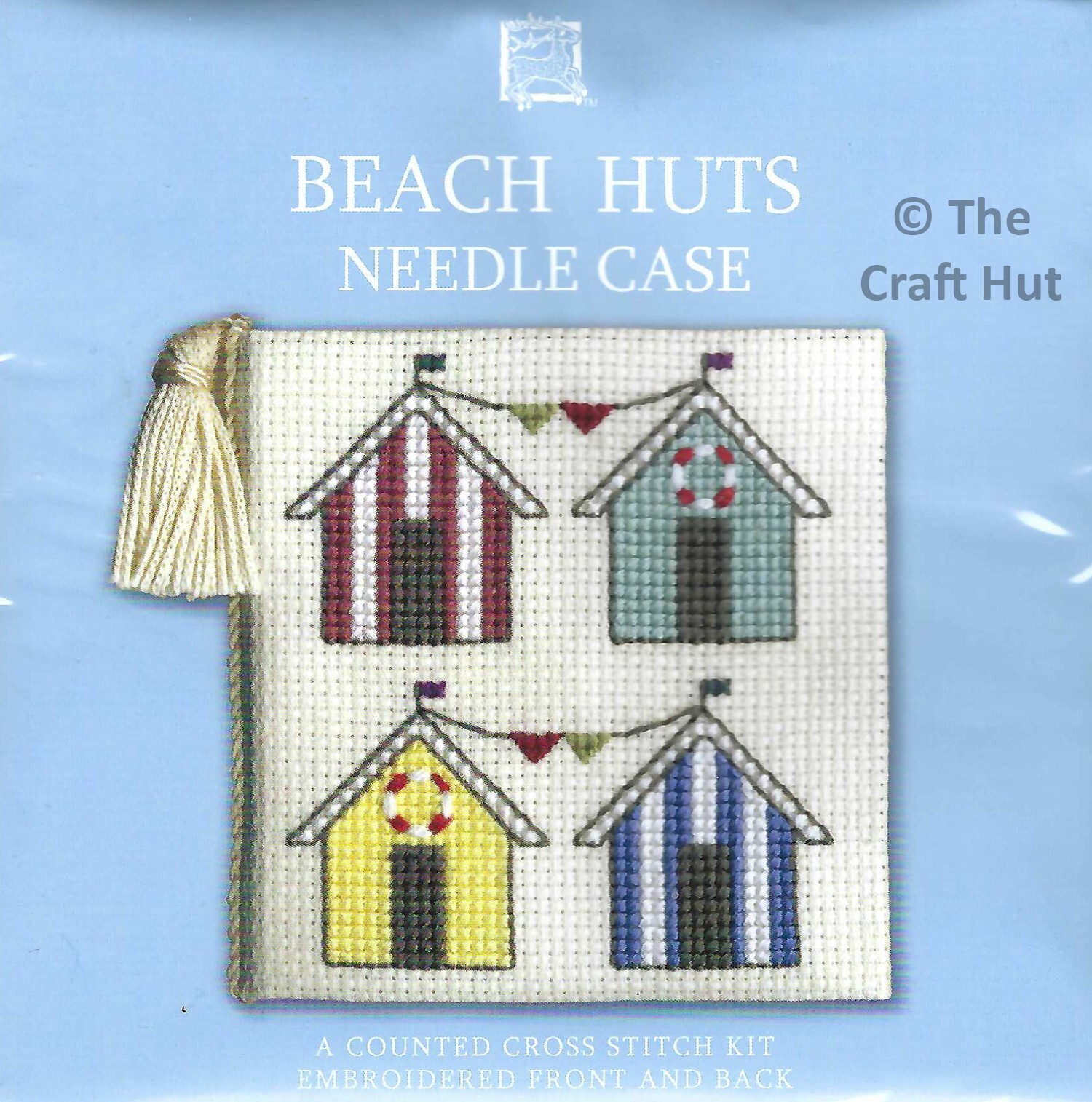 Textile Heritage Counted Cross Stitch Kit Needle Case Seaside Beach Huts New