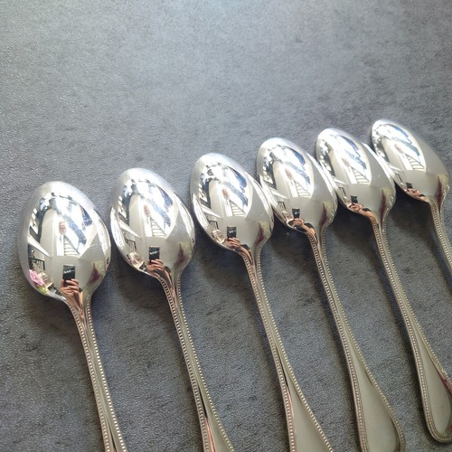 Christofle Perles 12pcs Silverplate Flatware Cake Fork Coffee Spoon Excellent - Picture 17 of 20