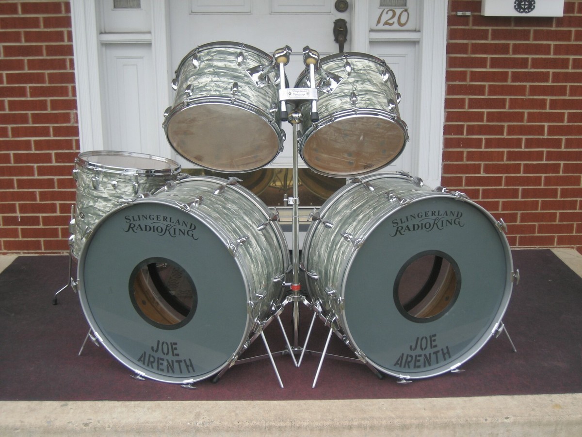 Vintage Slingerland Double Bass Drum Set Kit ! Outfit NO
