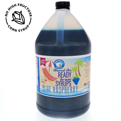 Hypothermias BLUE RASPBERRY   Snow Cone machine Shaved Ice Flavor Syrup GALLON