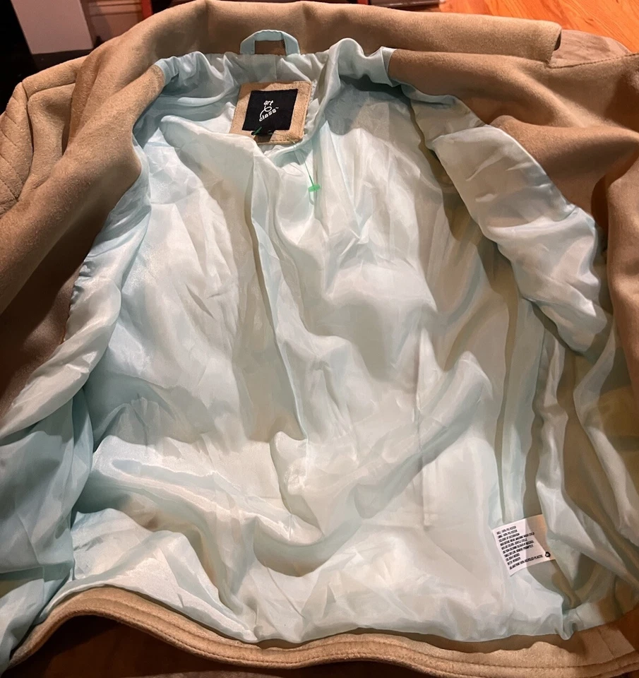 Art Class Girls Faux Leather Moto Biker Jacket Lined Metallic Tan543287 Size XL - Изображение 3 из 4