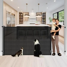 48" Extra Tall 72" Wide Retractable 4ft Extra Tall  Baby Pet Gate Indoor/Outdoor