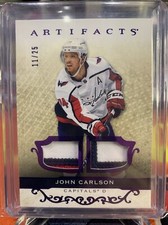 2021-22 UD Artifacts John Carlson Purple Parallel Dual Patch # 11/25