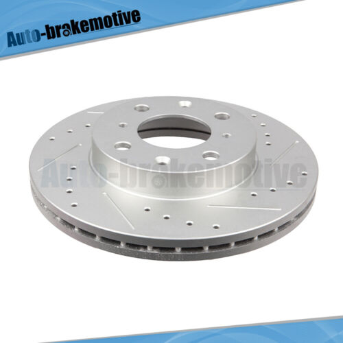 FRONT DRILLED ROTORS + CERAMIC BRAKE PADS FITS FOR HONDA CIVIC DEL SOL CRX CIVIC - Foto 11 di 12