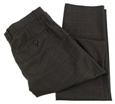 THEORY Mens Charcoal Gray Check MARLO T Flat Front Wool Dress Pants Size 30 NWT