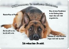 Warnschild - 20x30cm -  Willkommen in Meinem Zuhause - Deutscher Sch&auml;ferhund