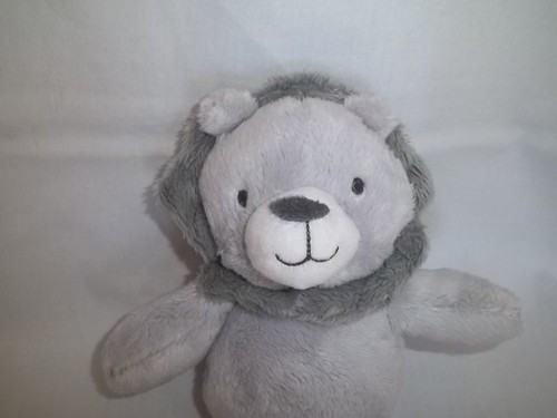CARTERS 8" Plush Baby GRAY LION Just One You RATTLES Stuffed Animal Toy - Picture 2 of 4