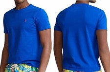 Polo Ralph Lauren Custom Fit Crew Neck T-Shirt, Blue, 2XL Red Pony