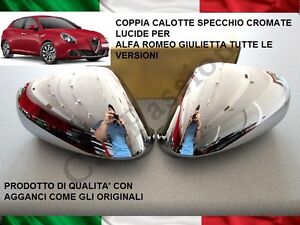 Caps Mirror Chrome Alfa Romeo Juliet Myth 159 Coat Of Arms Logo Rear View Ebay