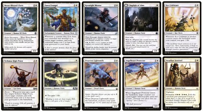 MTG - 10 x verschiedene FOIL White Clerics - Modern / Commander - alle M/NM