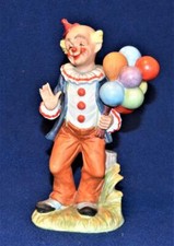 Vintage 1950 Japan Porzellan Clown W Balloons 7 " Hinten Figur