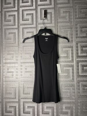 Jenni Women's Solid Ribbed Tank Top Black Size XS