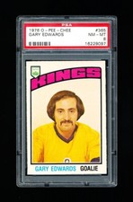 1976 OPC HOCKEY 365 GARY EDWARDS PSA 8 NM-MINT KINGS GOALIE