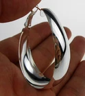 Wholesale Women Jewelry 925 Sterling Silver Plated "U" Width Hoop Dangle Earring