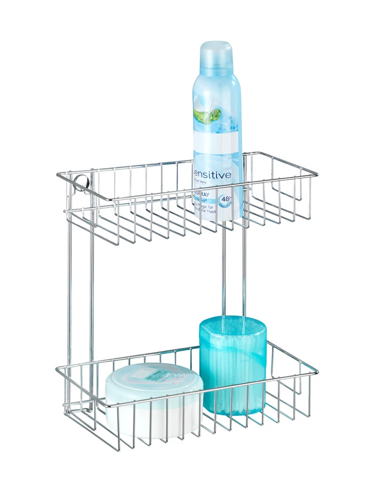 WENKO Wand Regal 2 Etagen Classic Bad Gäste WC Korb Dusche Aufbewahrung Stauraum - Bild 2 von 4