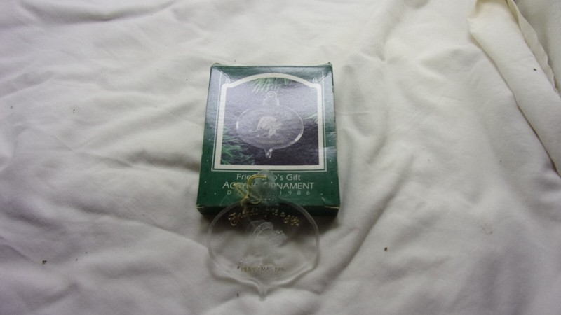 Vintage Hallmark Keepsake 1986 Friendship's Gift Acrylic Ornament Christmas