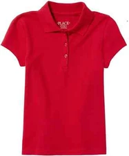 Girls Uniform Pique Polo S/P (5/6) Shirt + Hairbow  & Cinch Bag 1/2 OFF $12.99