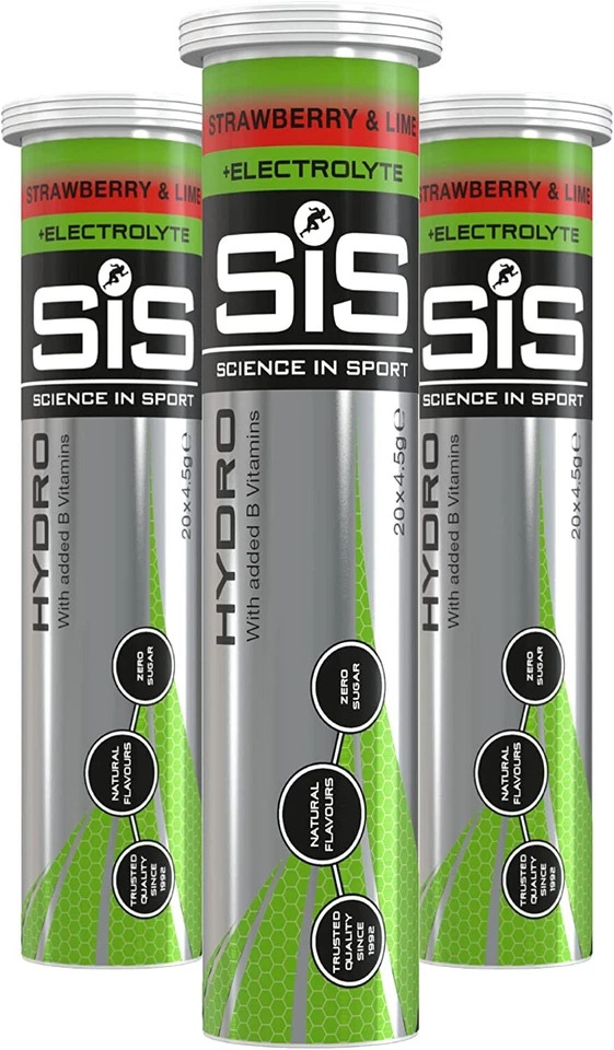 SCIENCE IN SPORT (SIS) 4x Science in Sport | Hydro Tablets +Electrolyte | Strawberry & Lime