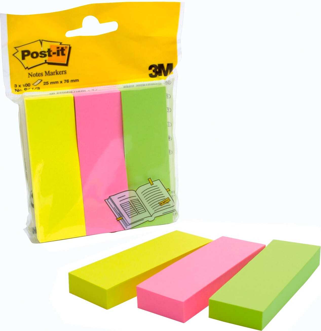 Post-It Segnapagina 671-3 25x76 Post-it 10383