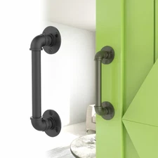 Industrial Pipe Barn Door Pull Handle Black Sliding Door Barn Handles